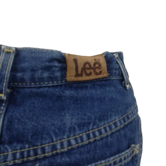 Vintage 90s Lee Denim Knee Length Jean Skirt Size 13 Cotton Slit Western Classic - Picture 8 of 13